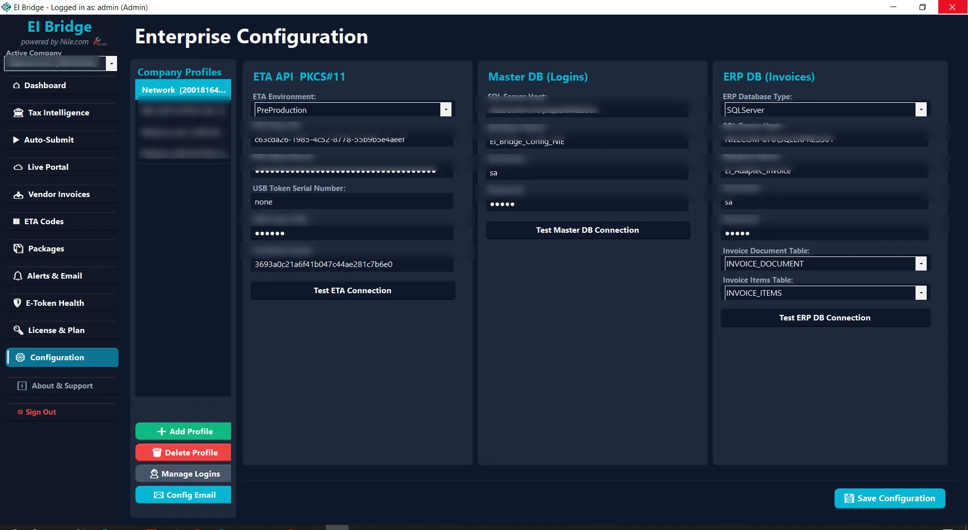 Multi-company architecture and ERP connectors