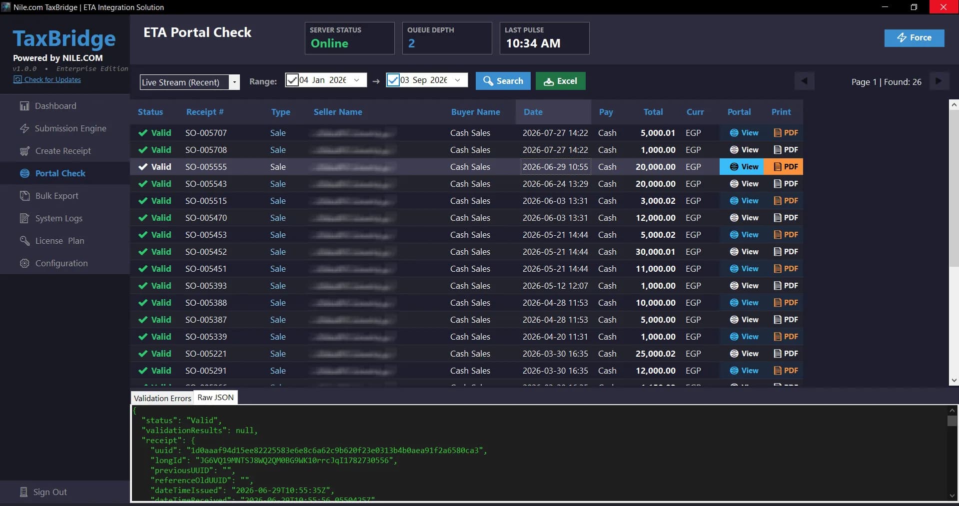 Live ETA portal explorer